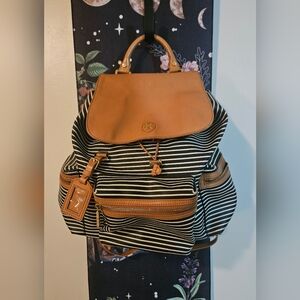 Leather and Coated Canvas Tory Burch Backpack
